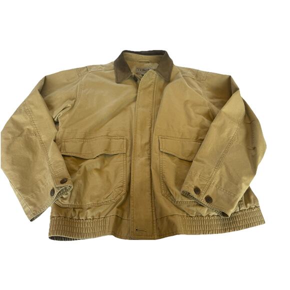 L.L. Bean Tan Jacket with Brown Collar - Picture 2 of 10